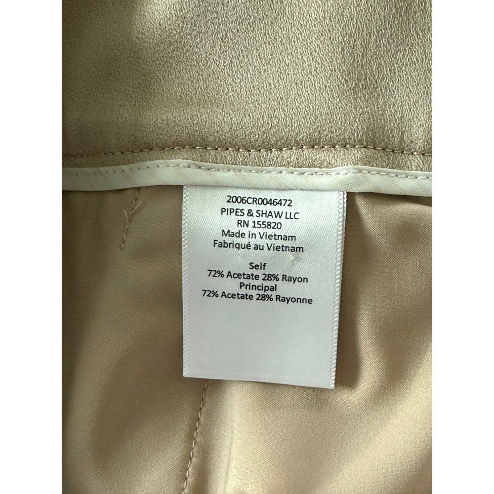Veronica Beard Robinne Wide Leg Trousers Pants in Sand Satin Crepe Pleated - 8 - Picture 5 of 6